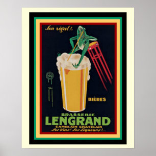 Lengrand Brasserie  Frans Poster 16 x 20