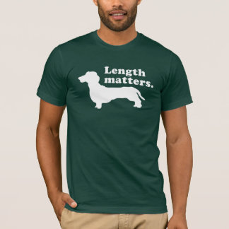 "Lengte telt." (Dachshund) DARK T-shirt