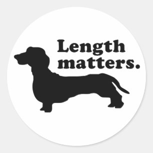 "Lengte telt." (Dachshund) Ronde Sticker