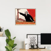 Lenin en Rode Vlag Poster (Thuiskantoor)