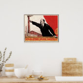 Lenin en Rode Vlag Poster (Keuken)