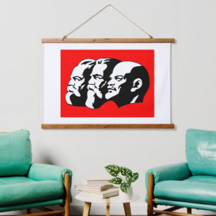 Lenin, Marx, Engels, Sovjet-Unie, Communisme Hangend Wandkleed
