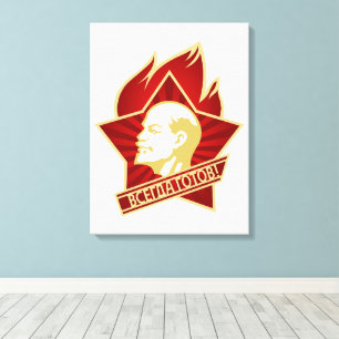 Lenin, USSR, CCCP, Sovjet-Unie, Communisme Canvas Afdruk