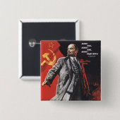 Lenin Vierkante Button 5,1 Cm (Voorkant /achterkant)