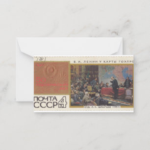 Lenin was een kaart van de elektrificatie Sovjet-U Notitiekaartje
