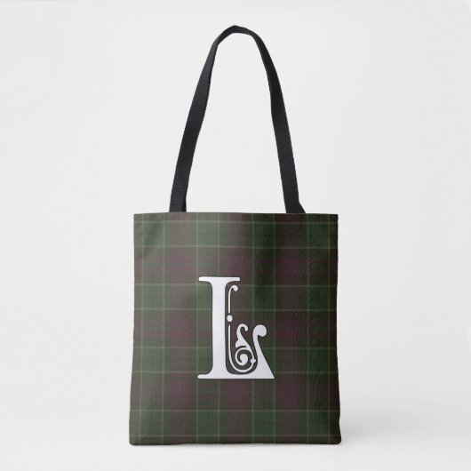 Lennie Clan Tartan Monogram Tote Bag (Voorkant)