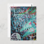 Lennon-muur, Liefde is als een astronaut-graffiti Briefkaart (Voorkant / Achterkant)