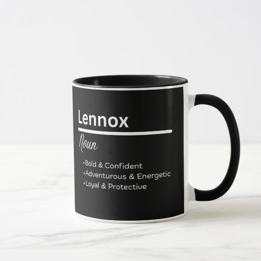 Lennox Boy Name Definition Personalized Mug (Droite)