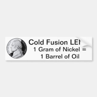 LENR nikkel vs. olie met Pic Bumpersticker