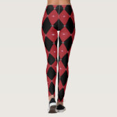 Lens Flares Harlequin Pattern Red/Black Leggings (Achterkant)