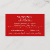 L'enseignement est un travail de Cartes d'informat (Dos)