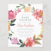 Lentbloemen | Eenvoudig Baby shower voor meisjes (Voorkant)
