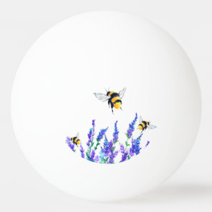 Lentbloemen en bijen die pingpongbal vliegen pingpongballen