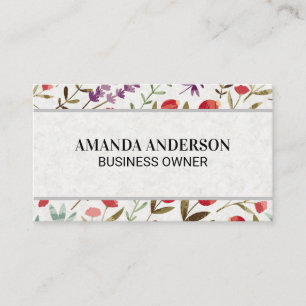 Lentbloemen en bladeren Decoratief Patroon Visitekaartje