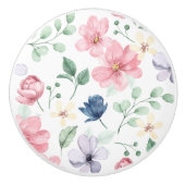 Lentbloemen en -bladeren keramische knop (Voorkant)