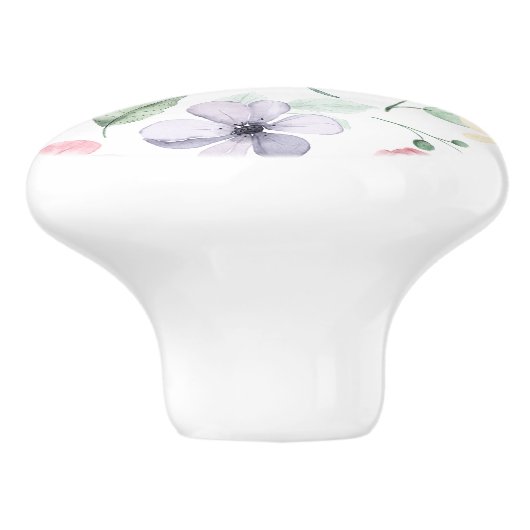 Lentbloemen en -bladeren keramische knop (Zijkant)