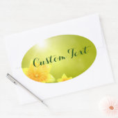 Lentbloemen Gele deffodis Ovale Sticker (Envelop)