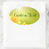Lentbloemen Gele deffodis Ovale Sticker (Tas)