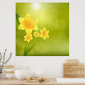Lentbloemen Gele deffodis Poster (Keuken)