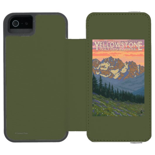 Lentbloemen - Nationaal Park van geelsteen Incipio iPhone Portemonnee Hoesje (Agenda Open)