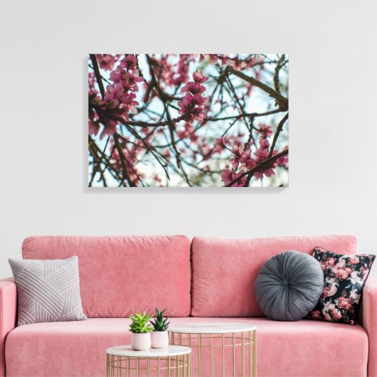 Lentbloemen op een boom canvas afdruk (Insitu (Woonkamer))