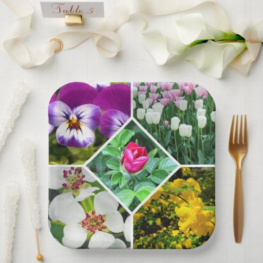 Lentbloemen Papieren Bordje (Huwelijk)