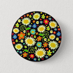 Lentbloemen Ronde Button 5,7 Cm