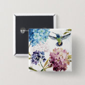 Lentbloemen Vierkante Button 5,1 Cm (Voorkant /achterkant)