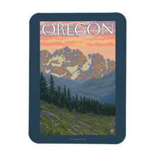 Lentbloemen — Vintage Travel Poster Magneet