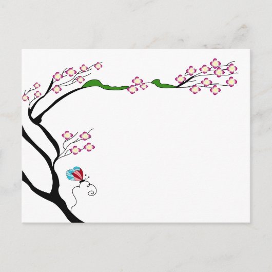 Lentboom op een briefkaart (Voorkant)