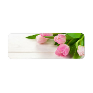 Lente Achtergrond met Tulpen Bloemen Etiket