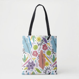 Lente-achtergrond van Multicolor Flowers Draagtas