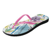 Lente-achtergrond van Multicolor Flowers Teenslippers (Schuin)