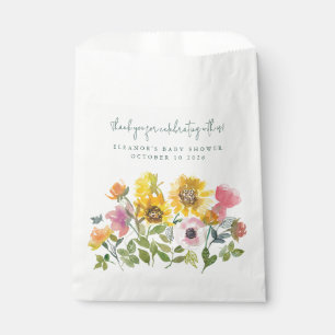 Lente Aquarel Wilde Bloem Baby Shower Bedankzakje