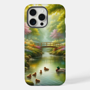 Lente beek met eenden/bloemen iPhone 15 pro max hoesje