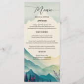 Lente Bergen Bloem Bruiloft Menu (Voorkant)