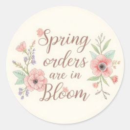 Lente bestellingen in bloei ronde sticker