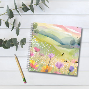 Lente Bijen Bloemvelden Bloemrijk Kleurrijk Notitieboek