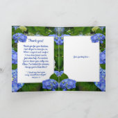 Lente Blauwe Hortensia Christelijke Vriend Bedankt Kaart (Binnen)