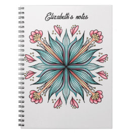 Lente bloeit: Geometrische bloemnaam Notitieboek