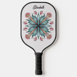 Lente bloeit: Geometrische bloemnaam Pickleball Paddle