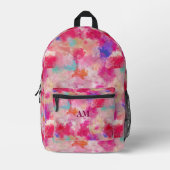 Lente Bloem Abstract Roze + Gepersonaliseerd Bedrukte Rugzak (Voorkant)