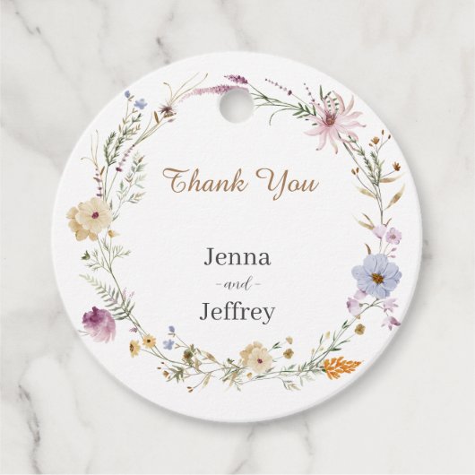 Lente Bloem Boho Bruiloft Dank u Bedankjes Labels (Voorkant)
