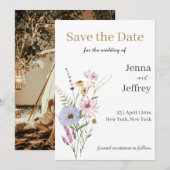 Lente Bloem Boho Bruiloft Save The Date Kaart (Voorkant / Achterkant)