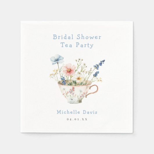 Lente Bloem Bruids Borrel Thee Party Servet (Voorkant)