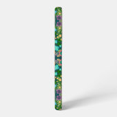 Lente Bloem Patroon Groen Paarse Samsung Galaxy Hoesje (Linkerkant)