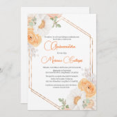 Lente bloem Quinceanera uitnodiging (Voorkant / Achterkant)