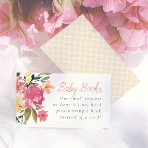 Lente Bloemen Baby Shower Boeken voor Baby Informatiekaartje