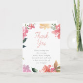 Lente Bloemen | Baby Shower Dank Je Bedankkaart (Voorkant)
