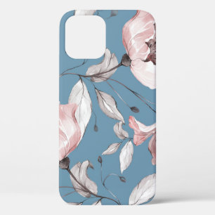 Lente bloemen, bladeren, naadloos ontwerp iPhone 12 hoesje